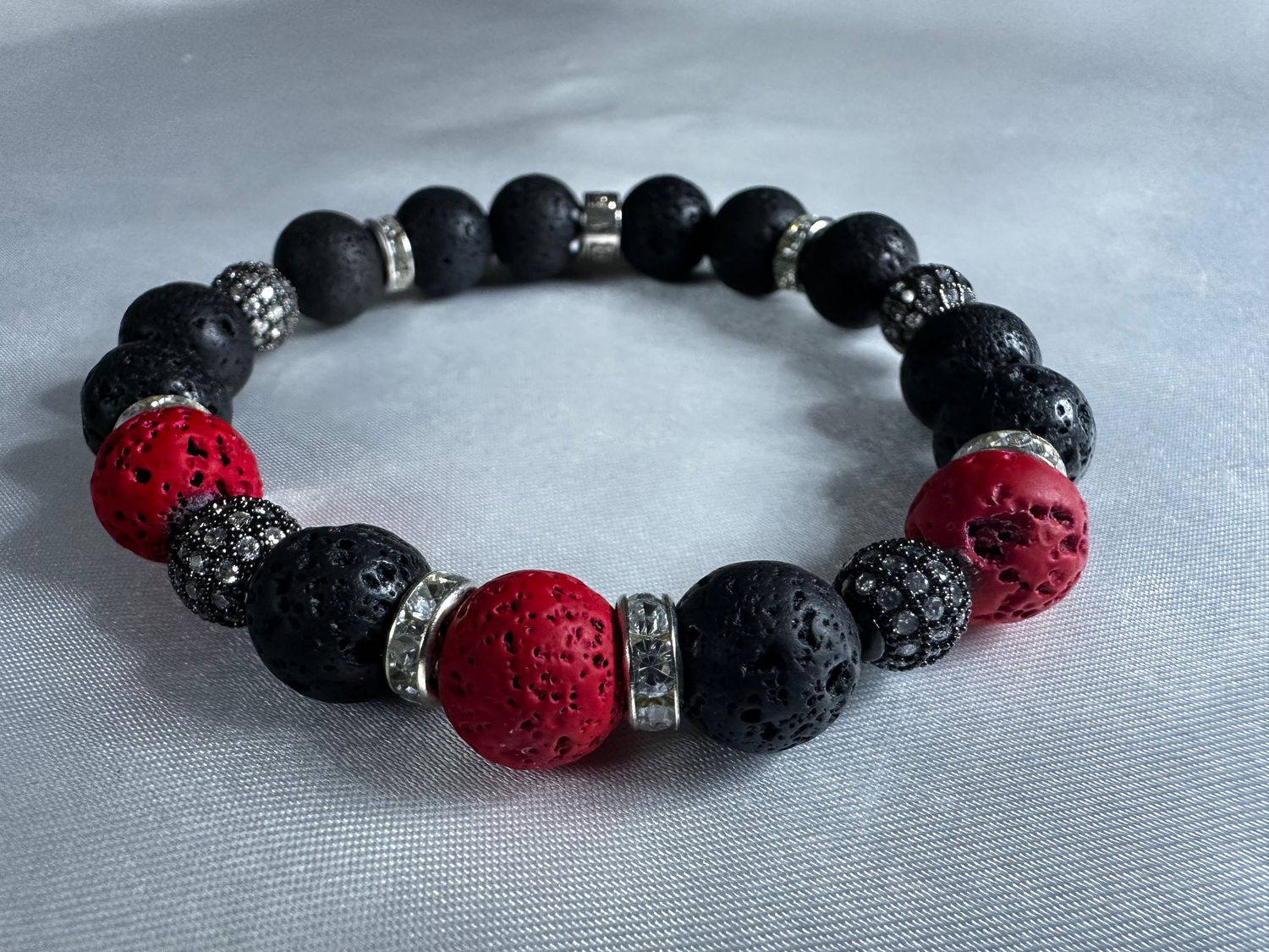 Natural Black and Red Lava Stone