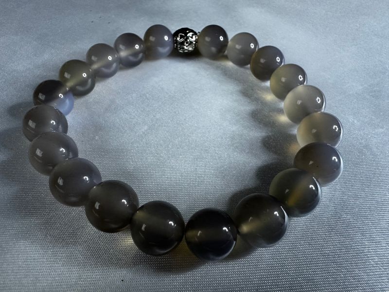 Grey Chalcedony Bracelet for Men