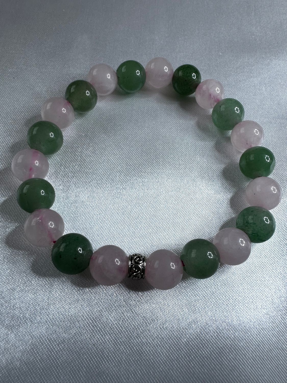 Unique Rose Quartz and Green Aventurine Bracelet