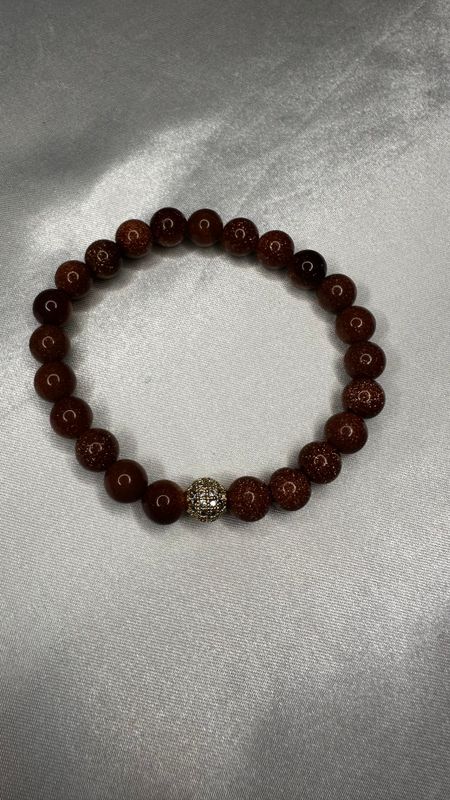 Brown Goldstone Men&#39;s Bracelet