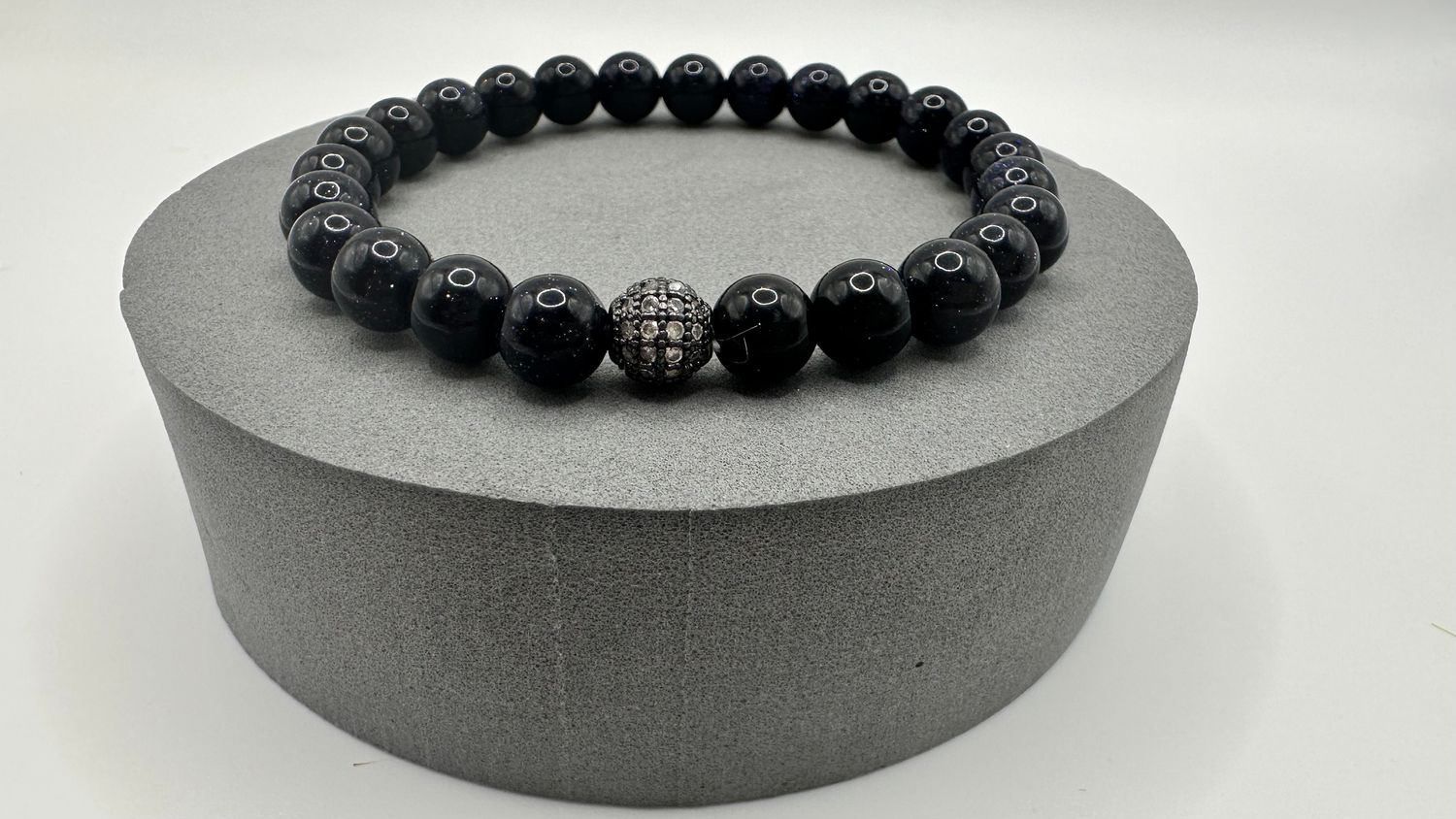Dark Blue Goldstone Men&#39;s Bracelet