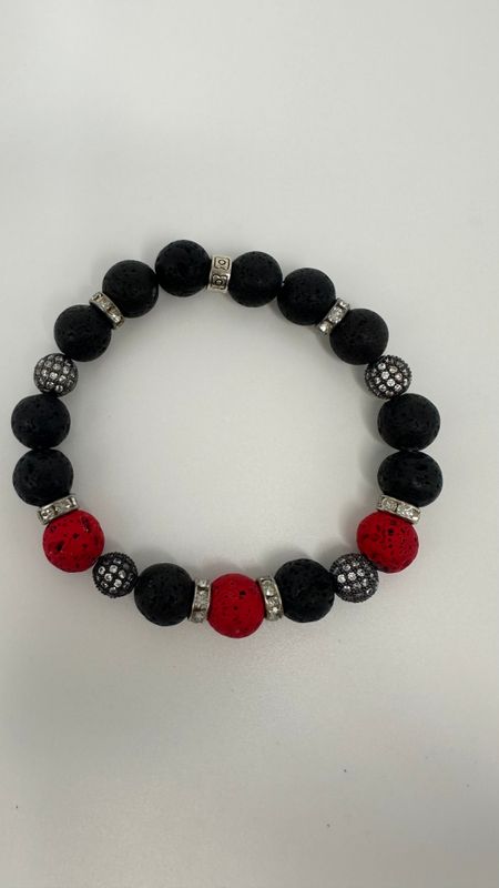 Black and Red Lava Stone