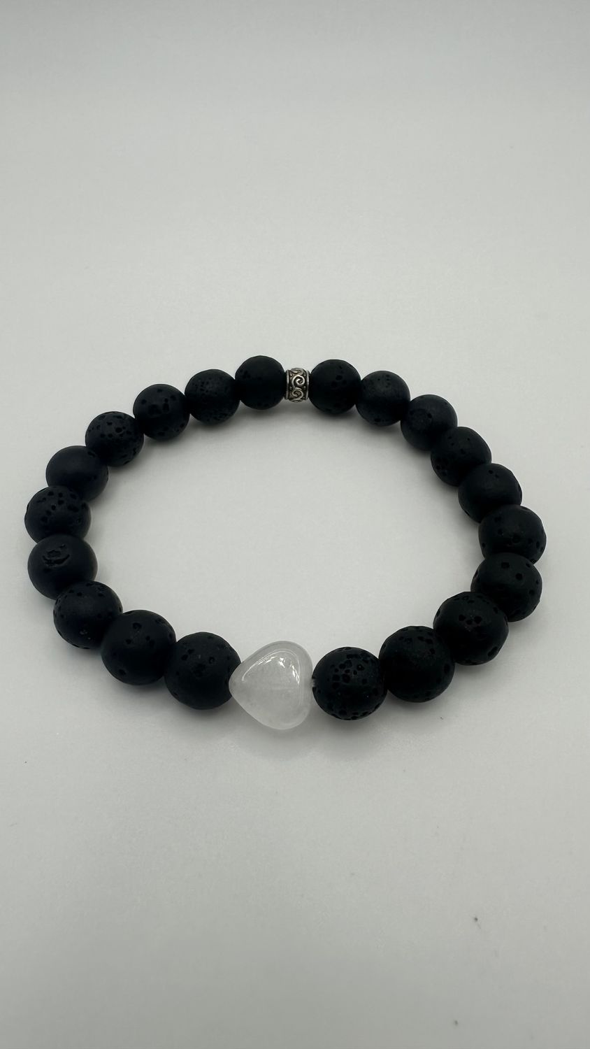 Lava Stone with Crystal Heart