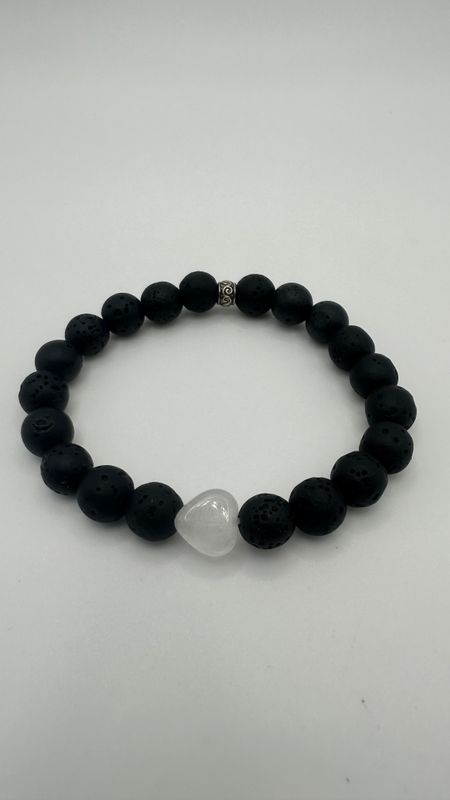 Lava Stone with Crystal Heart