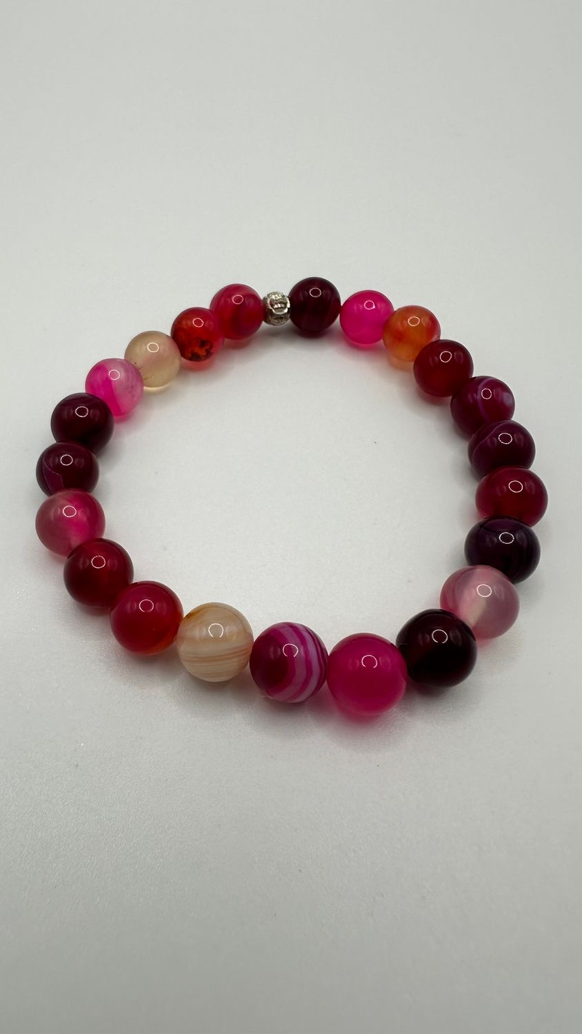 Dyed Pink Banded Agate