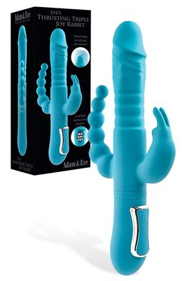 Adam and Eve 10&quot; Thrusting &amp; Rotating Beaded Triple Stimulation Joy Rabbit