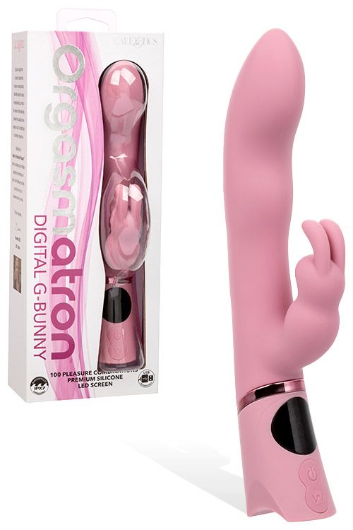California Exotic Digital G Bunny 8.75&quot; Silicone Rabbit Vibrator with Digital Display &amp; Clitoral Teaser