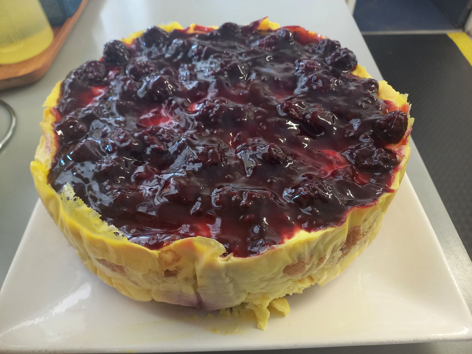 Boysenberry Custard Cake