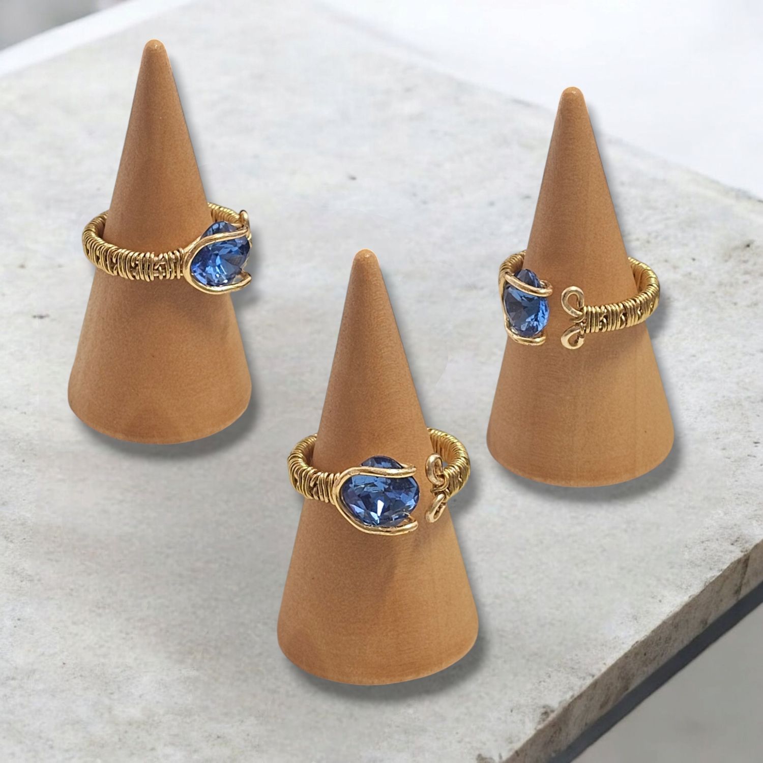 Blue Facet Adjustable Ring