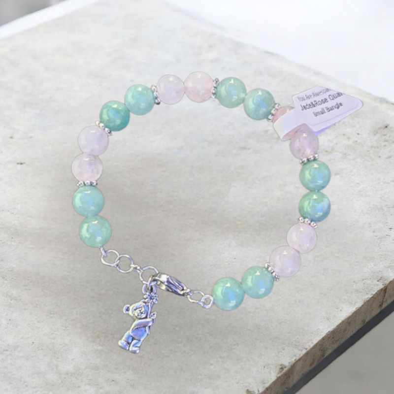 Rose Quartz &amp; Jade Bangle