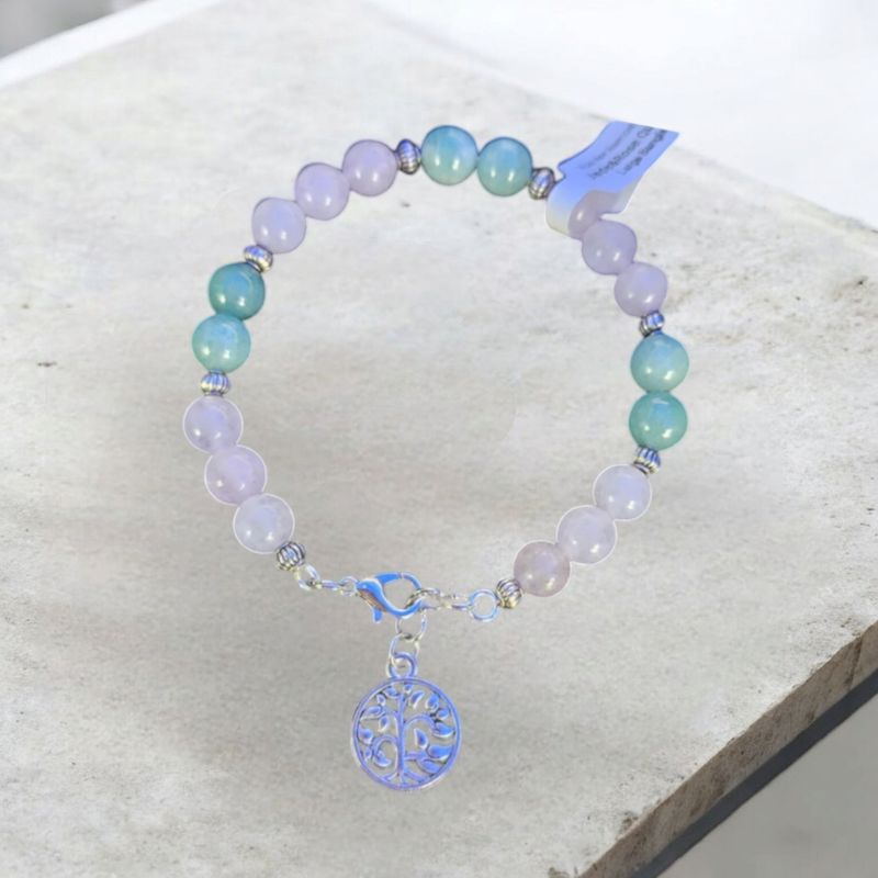 Rose Quartz &amp; Jade Bangle