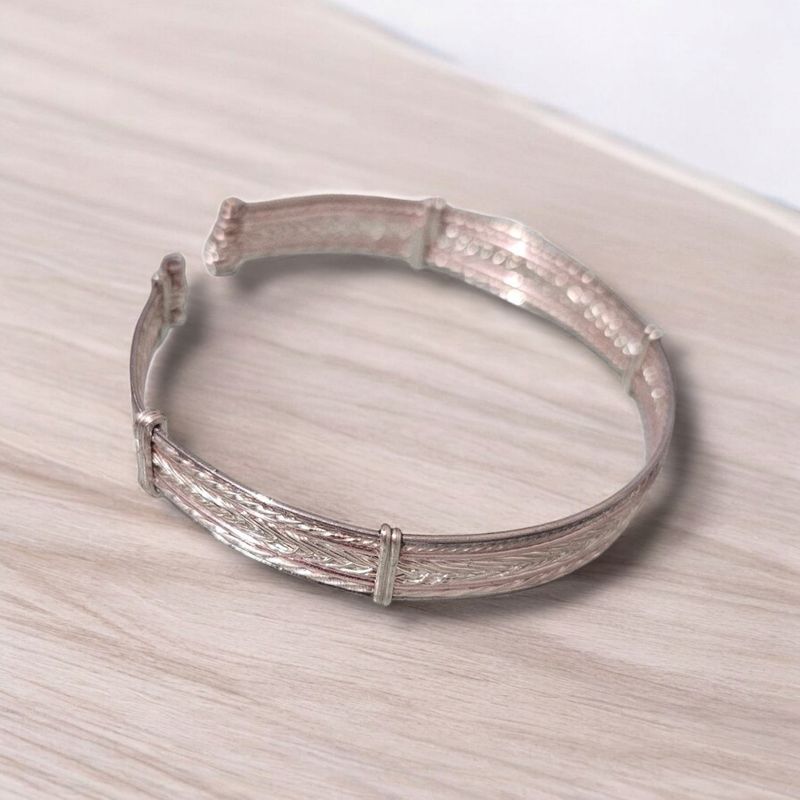 Silver braided Bangle