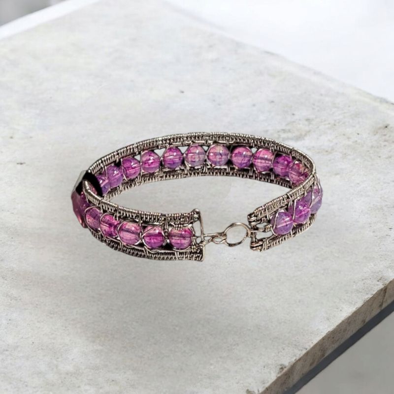 Silver beaded Bangle