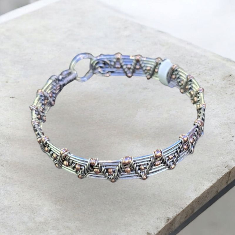 Silver beaded Bangle