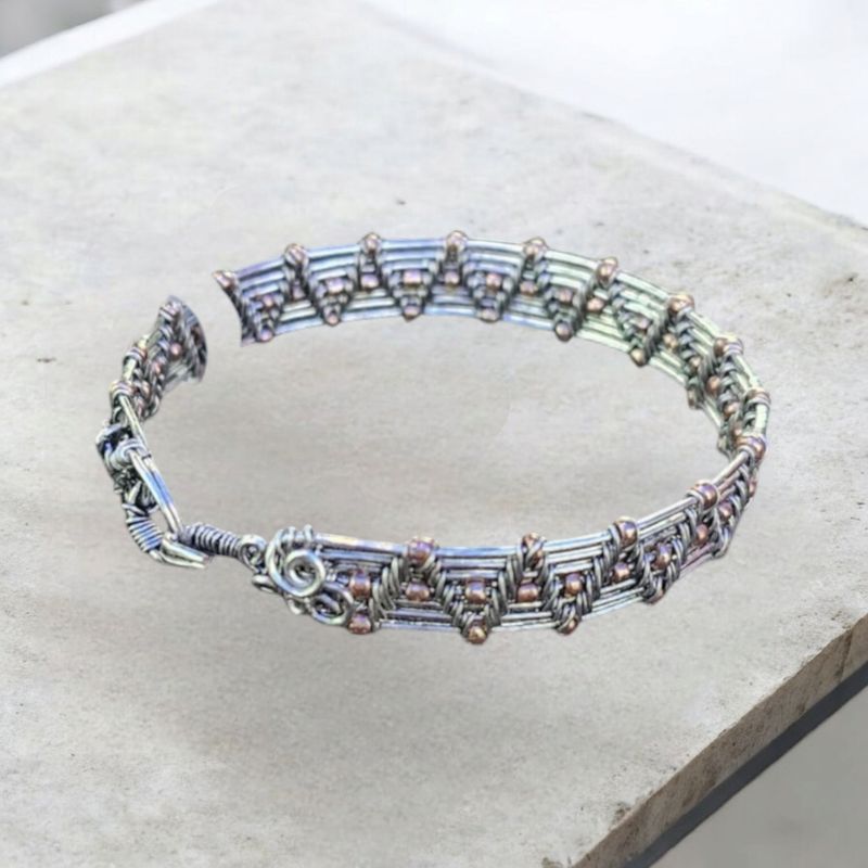 Silver beaded Bangle