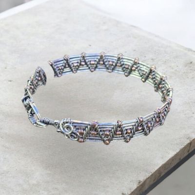 Silver beaded Bangle