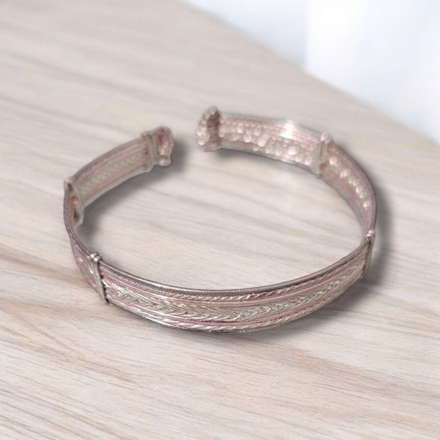 Silver braided Bangle