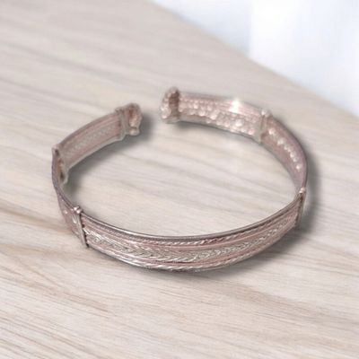 Silver braided Bangle