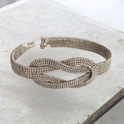 Silver braided Bangle