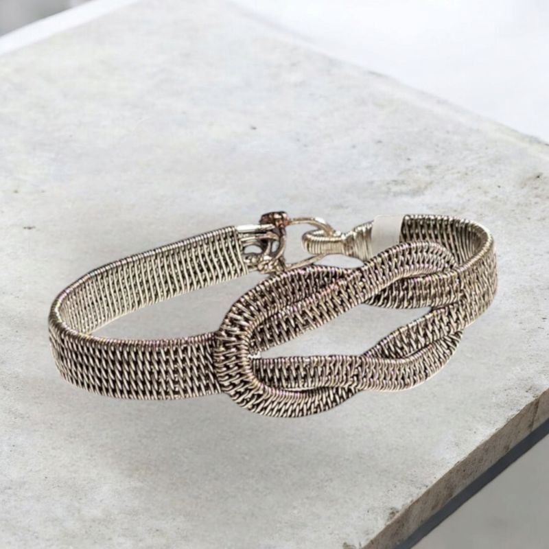 Silver braided Bangle