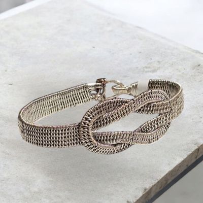 Silver braided Bangle