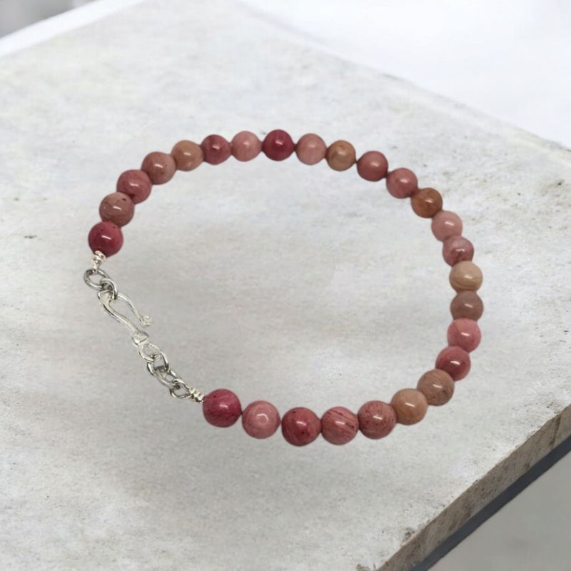 Silver Rhodonite Bangle