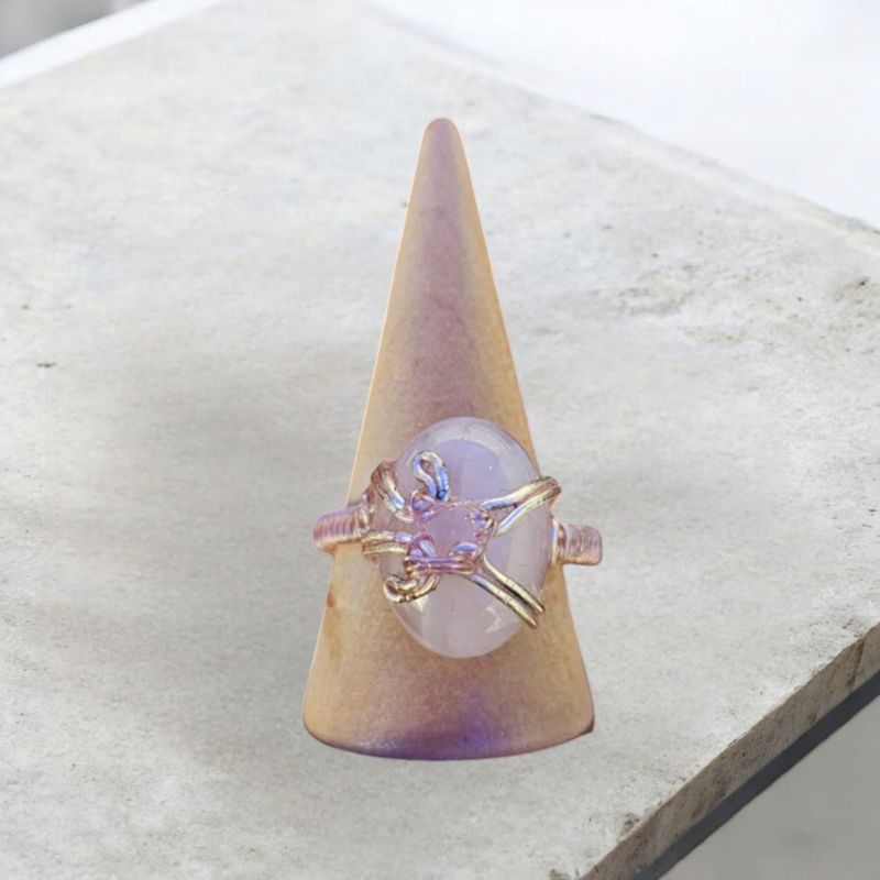 Rose Quartz Rose Gold  Ring