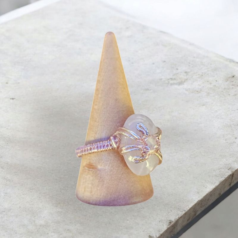 Rose Quartz Rose Gold  Ring
