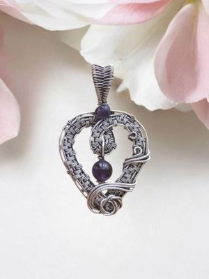 Amethyst, Heart Pendant