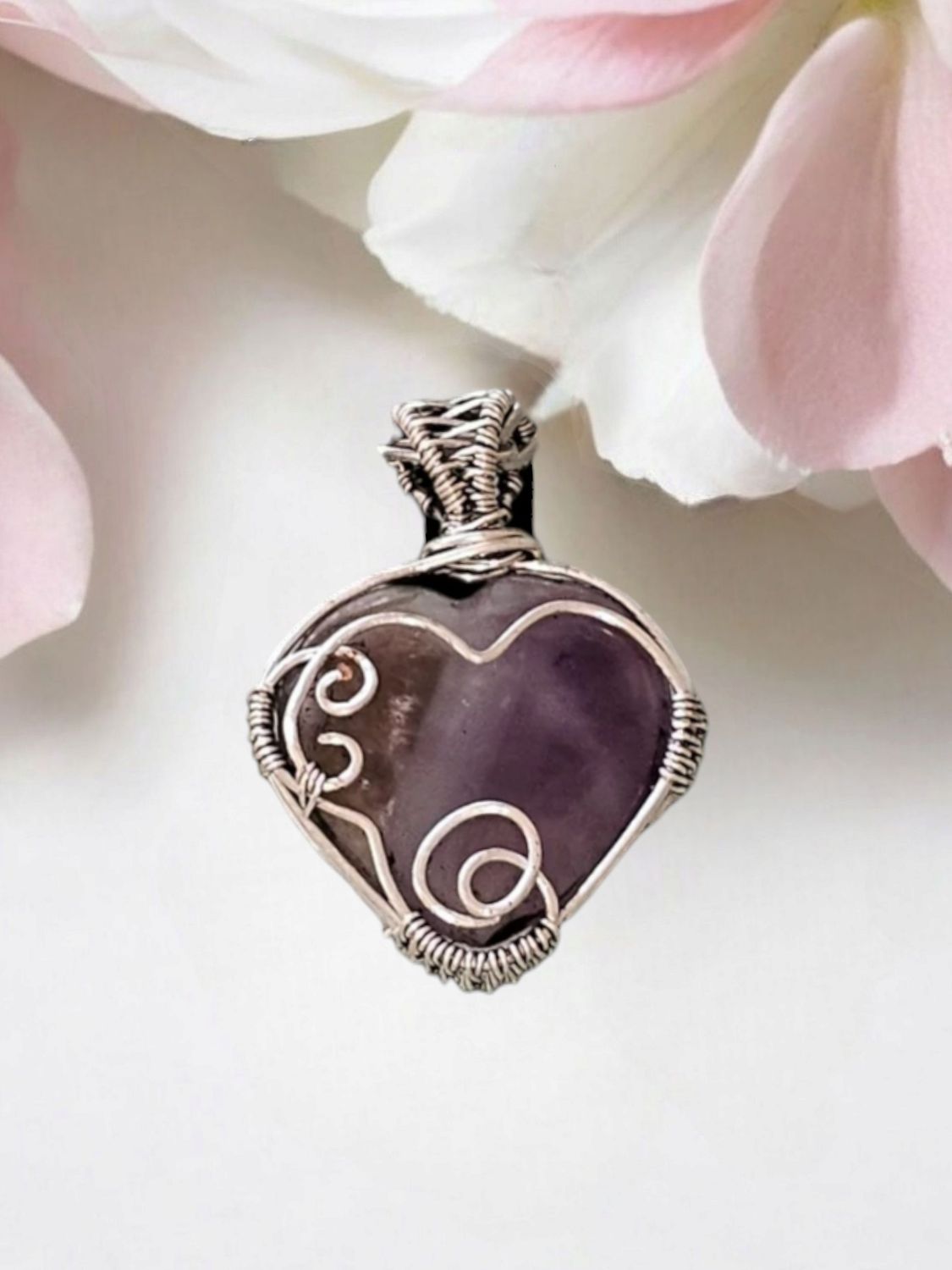 Amethyst, Heart Pendant