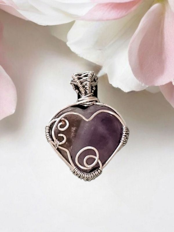 Amethyst, Heart Pendant