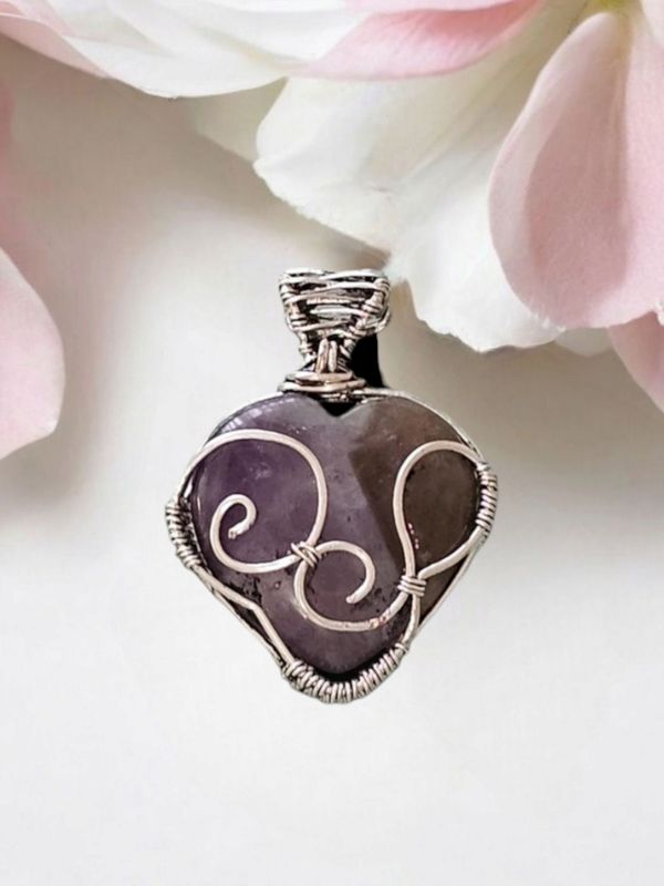 Amethyst, Heart Pendant