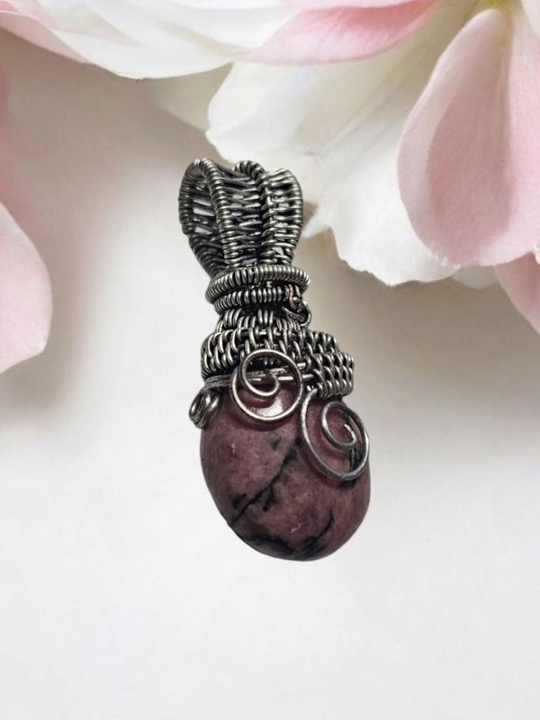 Rhodonite Silver Pendant