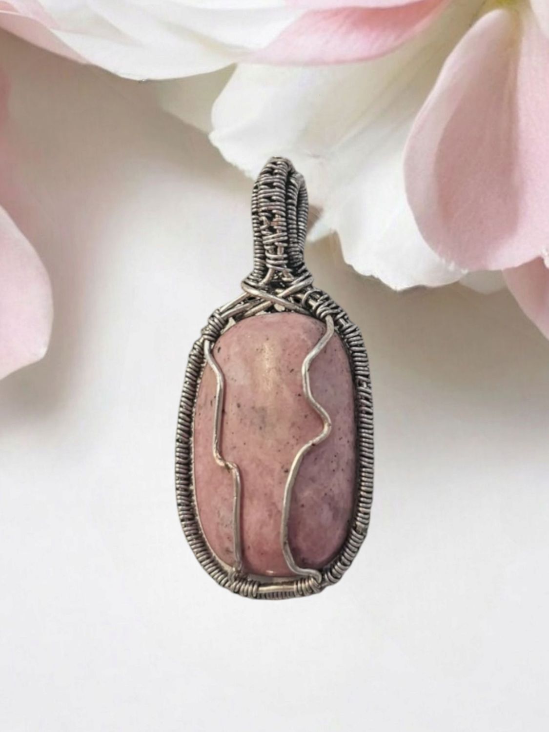 Rhodonite Silver Pendant