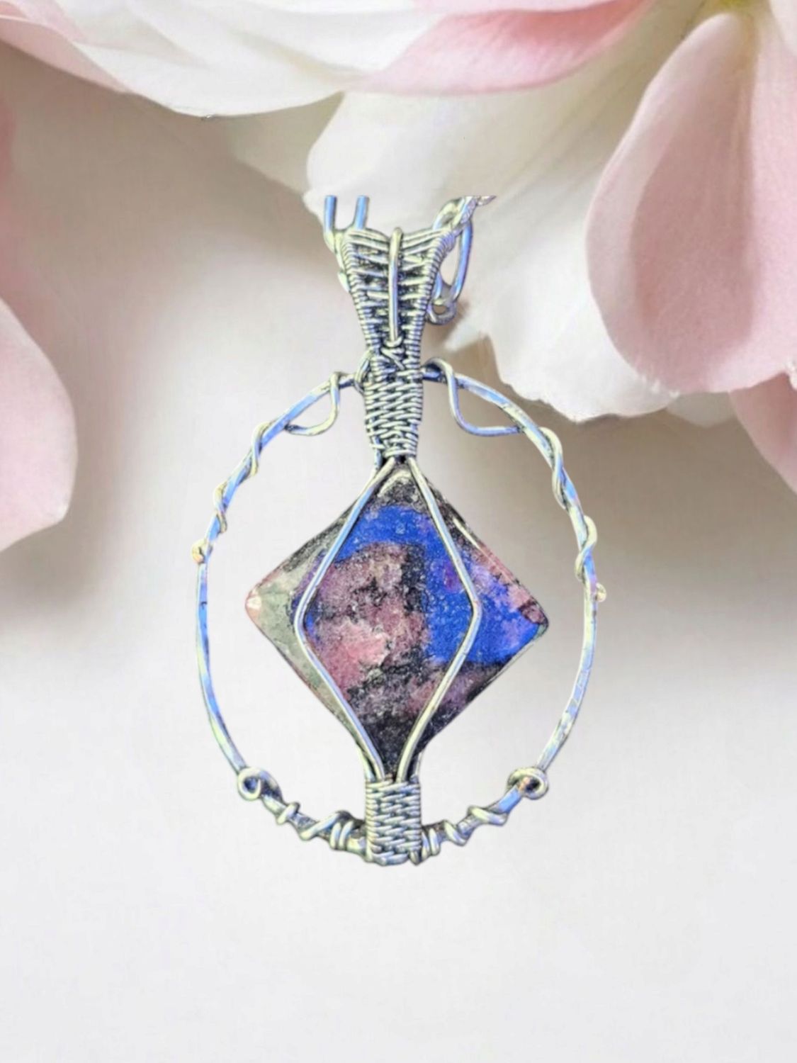 Rhodonite Silver Pendant