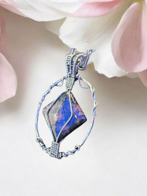 Rhodonite Silver Pendant