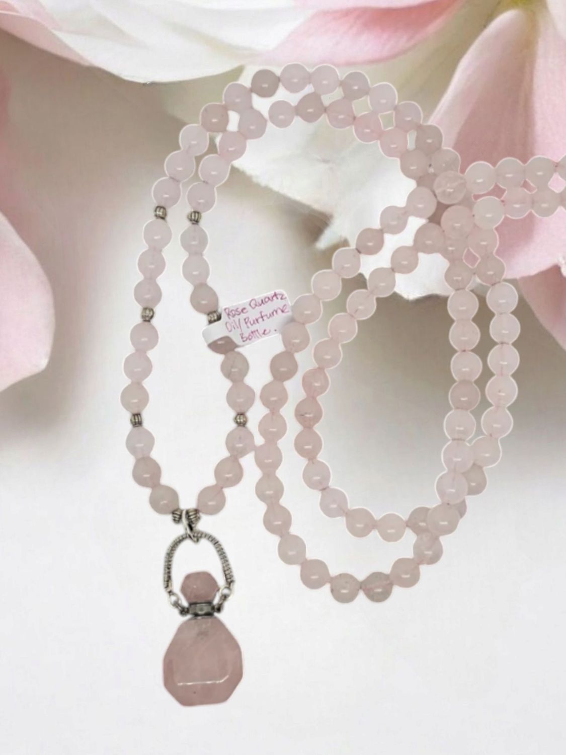 Rose Quartz, Perfume/ Oil Pendant