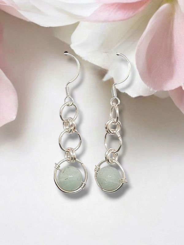 Amazonite, Stirling Silver Earrings