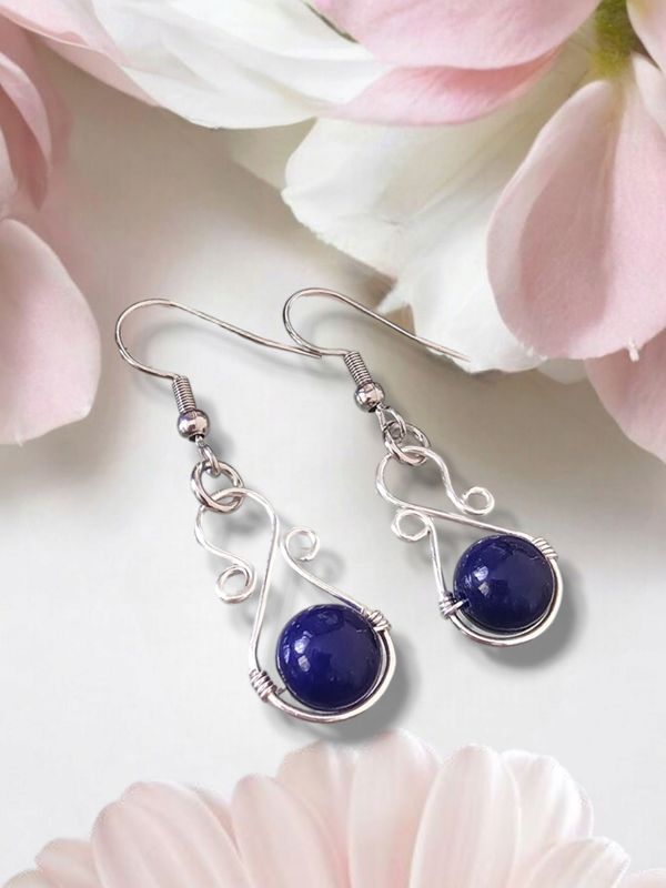 Blue, Stirling Silver Earrings