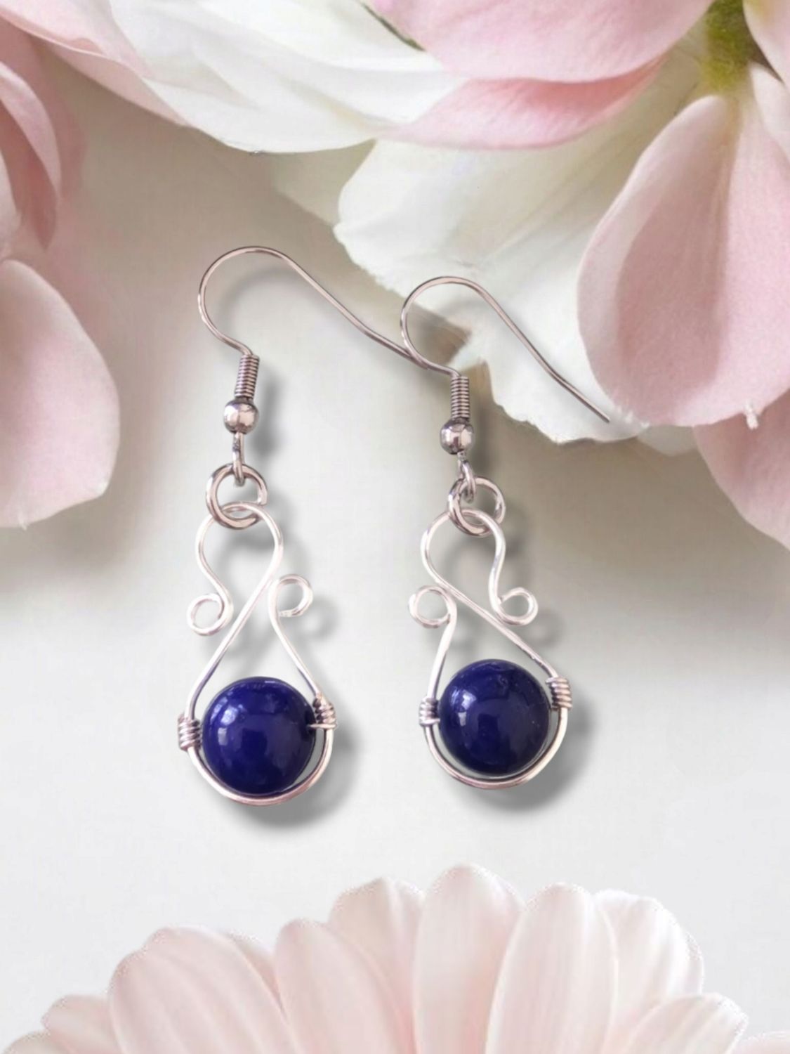 Blue, Stirling Silver Earrings