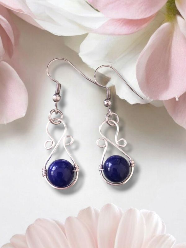Blue, Stirling Silver Earrings