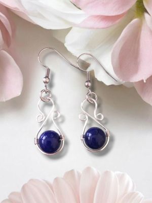 Blue, Stirling Silver Earrings
