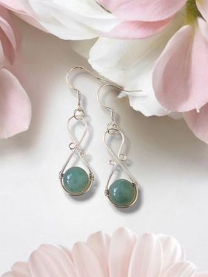 Jade,  Stirling Silver Earrings