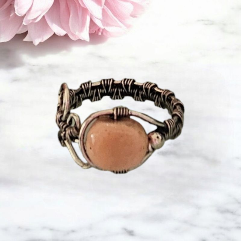 Pink Opal Adjustable Ring
