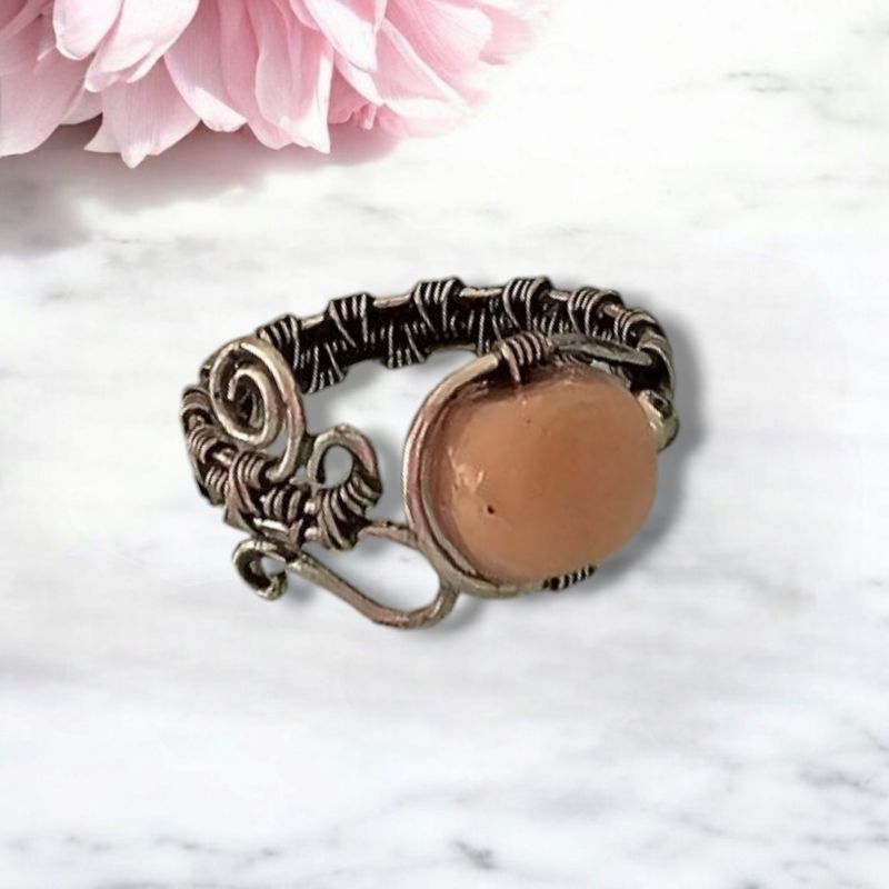 Pink Opal Adjustable Ring