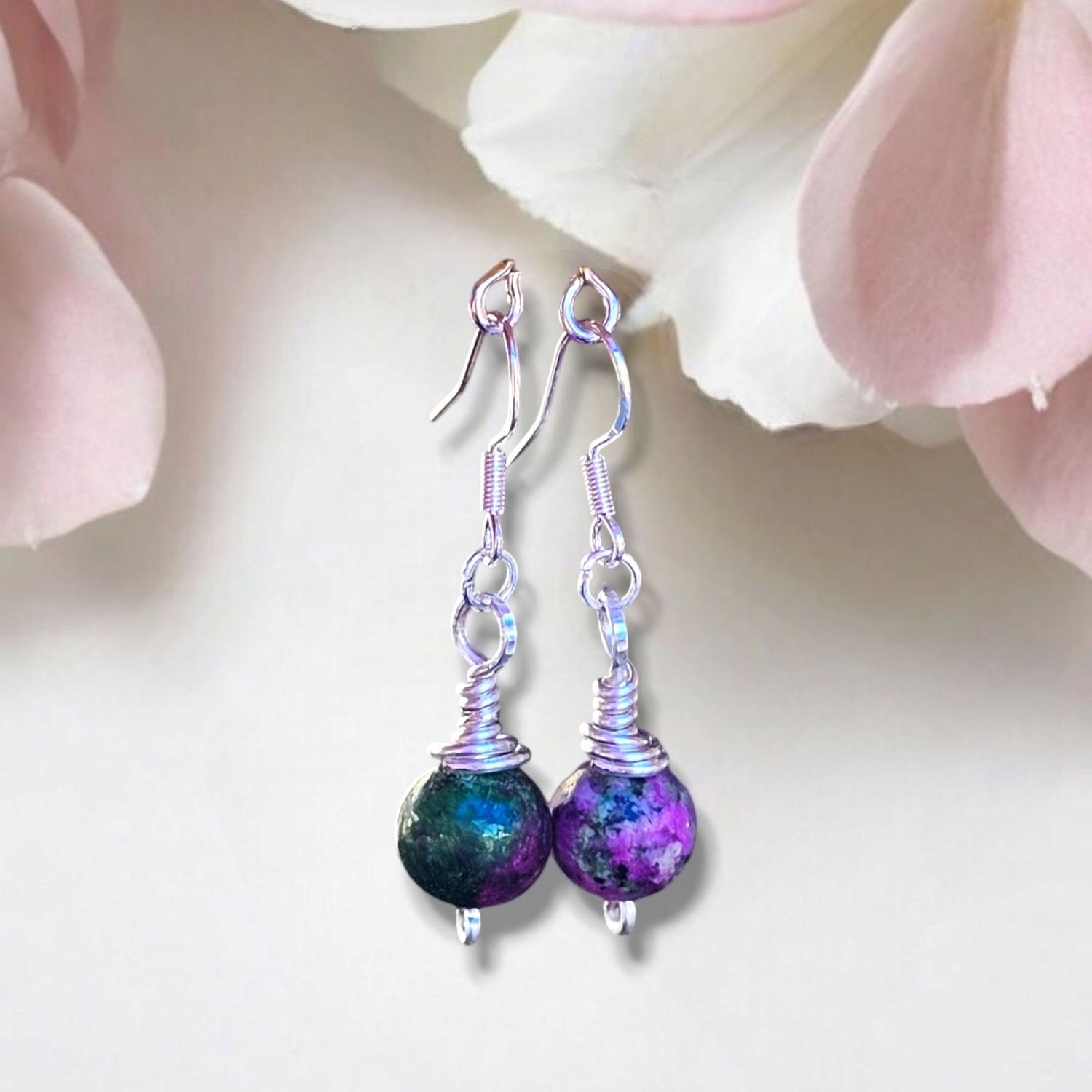 Zoisite, Stirling Silver Earrings