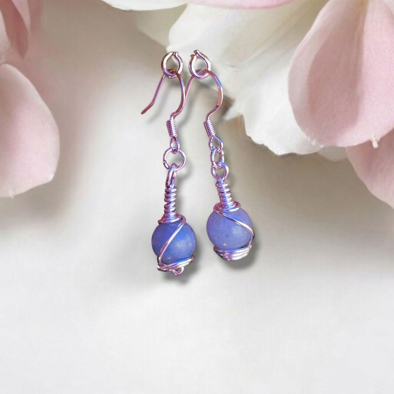 Aquamarine, Stirling Silver Earrings