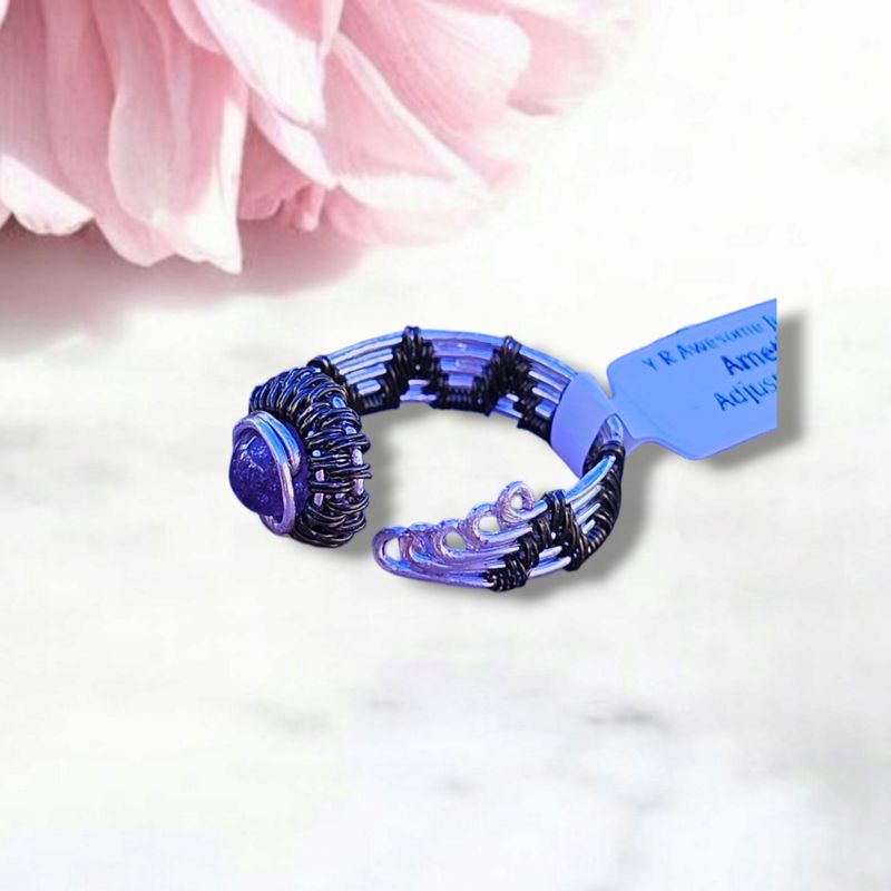 Amethyst Adjustable Ring