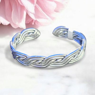 Silver Braided Cuff
