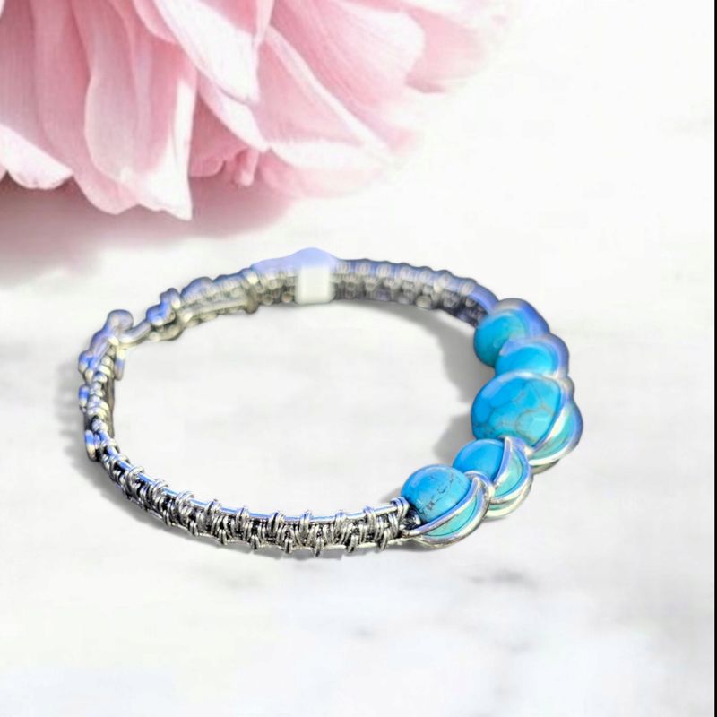 Turquoise  Bead Bangle